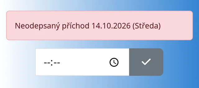 The mobile page warning about an unclosed arrival with a field for the leave time